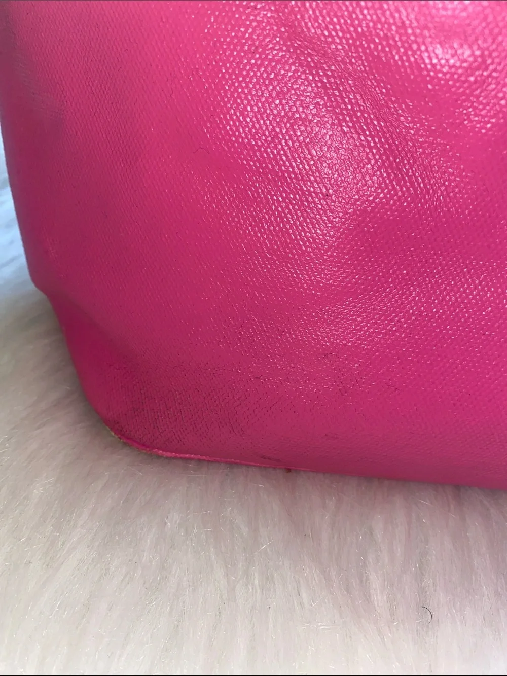kate spade Cream and Bright Pink Canvas Tote with Slogan